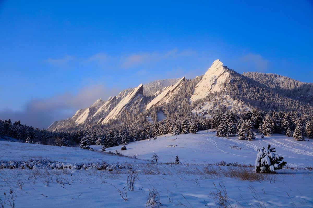 Flatiron mountain range in Boulder, Colorado
